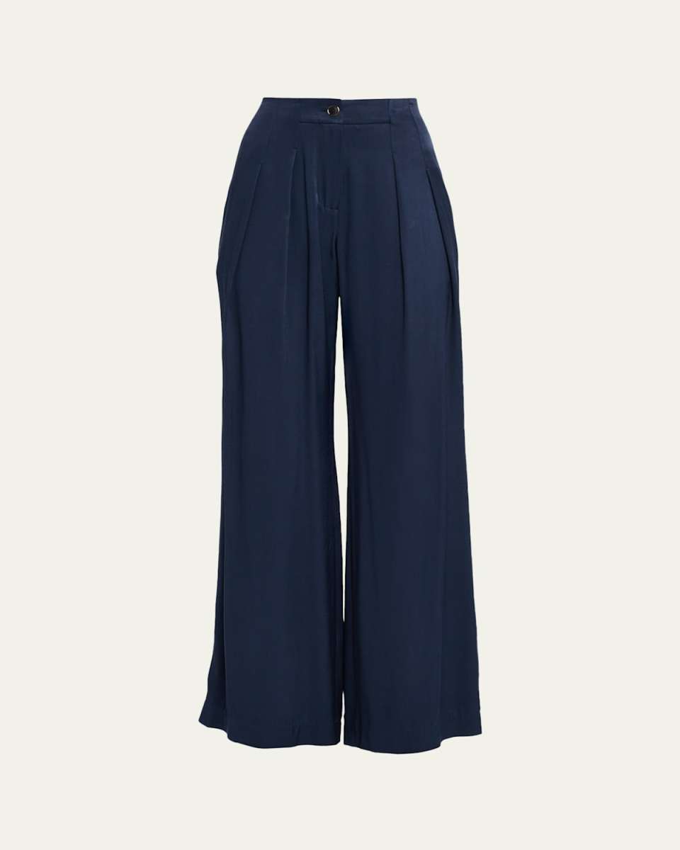 Russell Satin Wide-Leg Pants